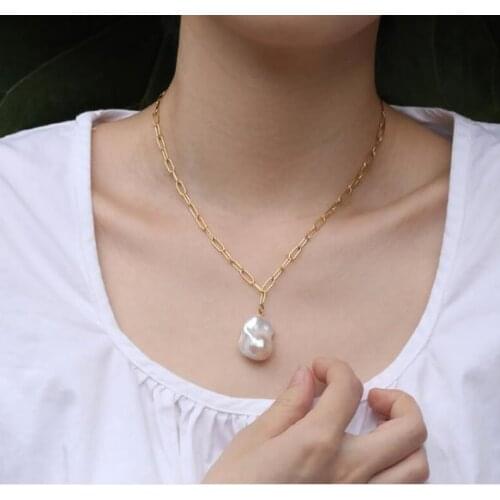 Real Baroque Pearl Sterling Silvers Pearl Choker Necklace Handmade Charming Woman Pearl Jewelry Birthday Wedding Gift 40+5cm