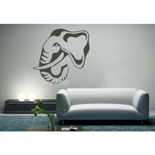 New Arrivals Wall Sticker Beautiful profile of an elephant head Removable Vinyl Decal Vintage Mural Wallpapers Home Decor LA412