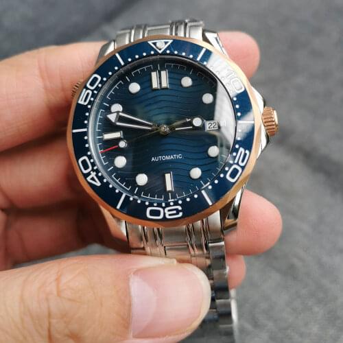 New Arrival Mechanical Men Watch Sapphire Glass Date NH35 21 Jewel MIYOTA 8215 Mental Band Rotating Bezel