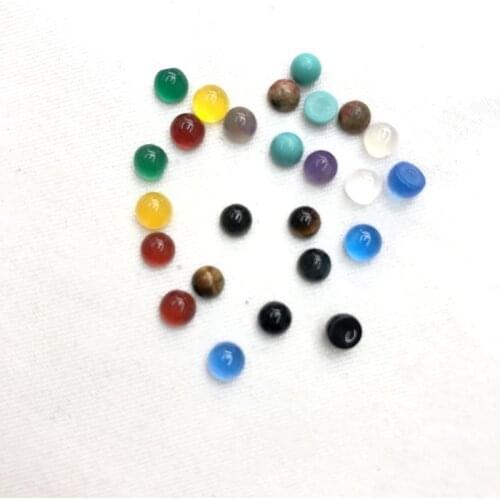 Wholesale Mixed 50pcs Multi-color Agat e Chalcedony 4mm 6mm 8mm Round Gem stone Cabohcon Half Sphere Cab For Jewelry Making