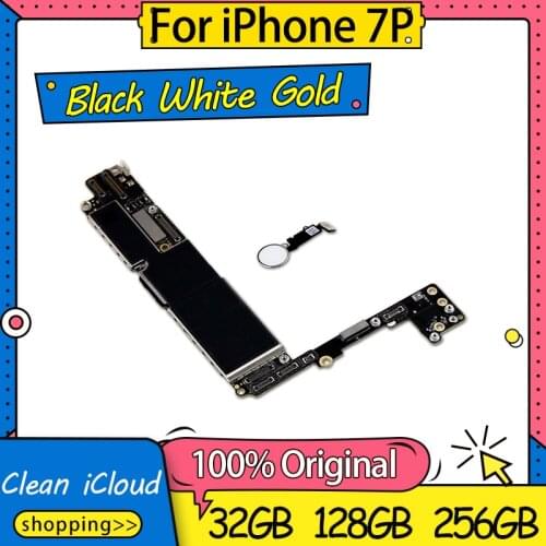 Original Unlocked For iPhone 7 Plus Motherboard With Touch ID,No iCloud Logic Board For iPhone 7 Plus 7P Mainboard IOS system