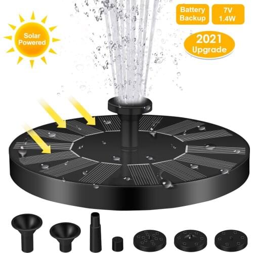 Floating Solar Fountain Garden Water Fountain Pool Pond Decoration 7V/1.4W Panel Solar Powered Bird Bathtub Fountain Water Pump