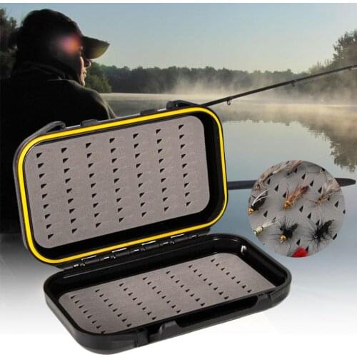 Portable Waterproof Fly Fishing Lure Bait Trout Flies Plastic Storage Box Case Fishing Tool Accessories