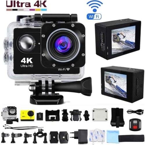Ultra HD 4K Action Camera WiFi 2.0" 170Degree 30m Go Underwater Waterproof Pro Helmet Cam Camera Remote Sport Cam