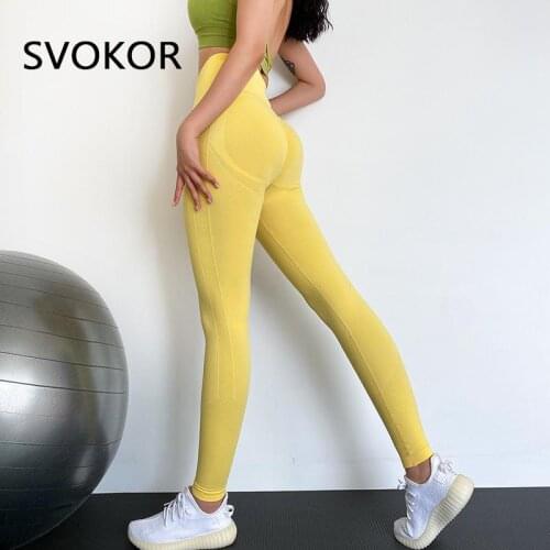 SVOKOR Sport Legging Push Up High Waist Women Leggings Gym Fitness Leggins Slim Running Tights Pants Breathable