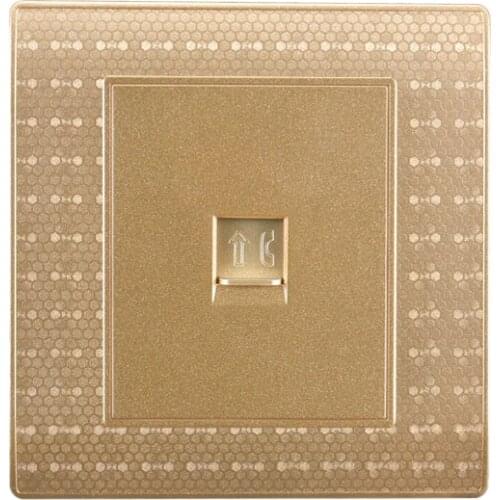 Type 86 Luxurious Champagne gold wall weak electricity socket Telephone weak current socket