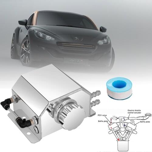 Universal 1L Engine Oil Catch Can of Alloy Aluminum Reservoir tank With Oil drain plug Breather Tank Radiator Overflow Tank