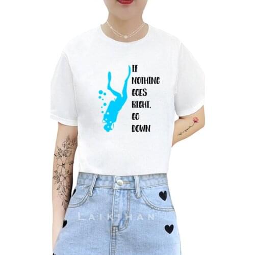 Women Plus Size S-3XL Shirt Diver saying diving instructor Print 100%Womens Cotton T-Shirt Short Sleeve Tees Funny T-Shirt