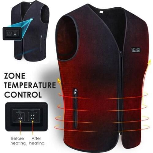 Winter USB Heated Vest 3-speed Adjustable Temperature Self-heating Vest Washable Sleeveless Heating Jacket for Outdoor Sports