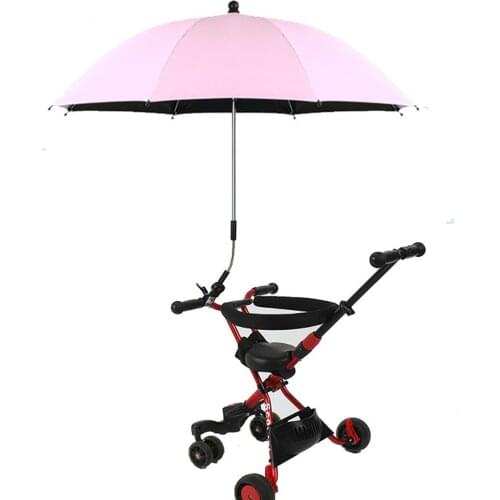 Sun Umbrella Vinyl Impact Cloth Sunshade Outdoor Dustproof Baby Stroller Umbrella Furl Accessories Manual Clip Sun Protection