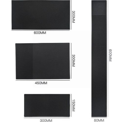 1PC Black Bar Mat Rubber Bar Service Spill Mat Rubber Drip Bars Glass Bar Mat Runner Drink Bar Rail Mat Service Tray Beer U9Y5