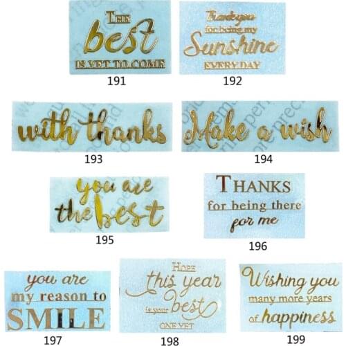 10 Sheets English Letters Blessing Words Metal Stickers Epoxy Resin Mold Fillings DIY Crafts Jewelry Making Material Filler