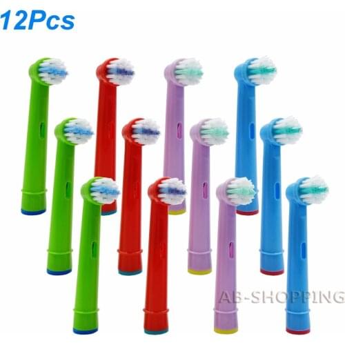 12pcs Electric Kids Children ToothBrush Heads For Oral B EB-10A Pro-Health Stages Interclean White Clean 3D Excel Professional
