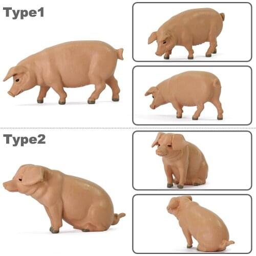 15pcs/30pcs 1:25 Pigs Farm Animals PVC G Scale Model Pig Scenery Desktop Decoration Diorama Layout AN2501