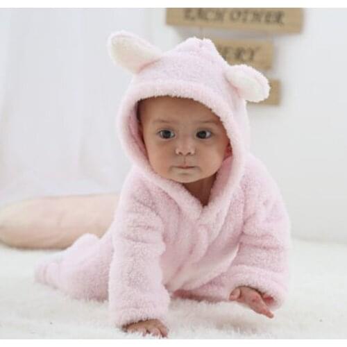 2018 Newborn Baby Girls Boys Long Sleeve Hooded Climbing Romper Suits Soft adorable animal design 7 Colors for Baby