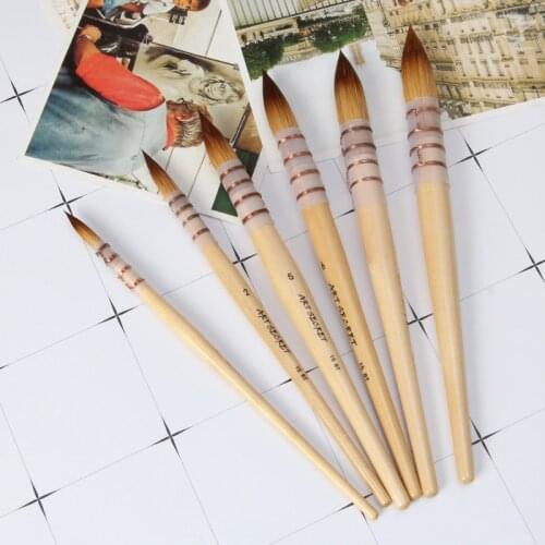 2021 New Handmade Nylon Hair Artist Watercolor Paint Brush For Watercolor Art Supplies