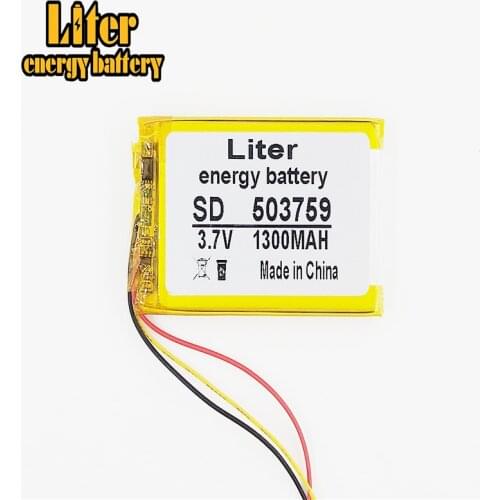 3 line 1300mAh lithium polymer battery 3.7V 503759 navigator MP3 GPS universal rechargeable battery 053759