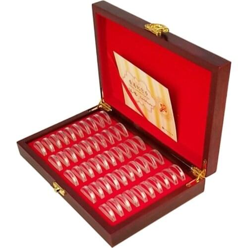 50 Pcs Wood Coin Protection Display Box Storage Case Holder Round Box Collection Dropshipping