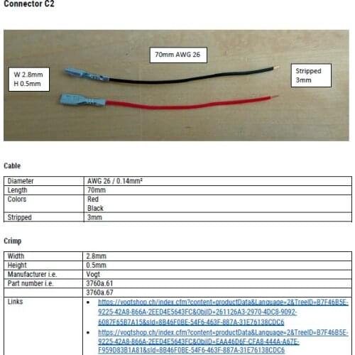 70MM 26awg Custom 2.8MM Female Male Spade Connector wire harness with Insulating Sleeves