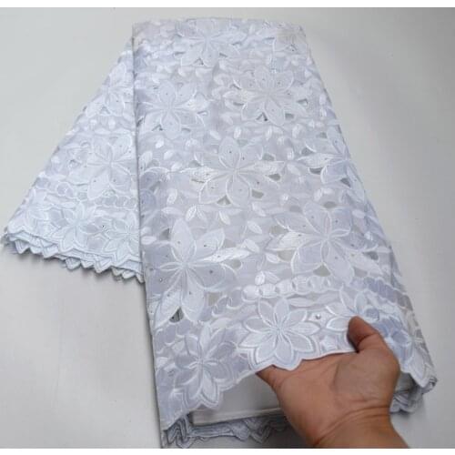 African Dry Lace Fabric 2021 High Quality Holes Embroidery Swiss Voile Lace In Switzerland 100% Cotton Material For Church Sew