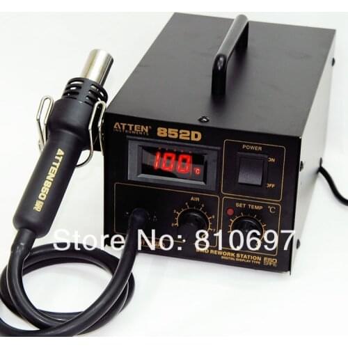 AT852D Hot Air Rework Station 550W with Anti-static design new patent heater with quick heating capability AC 110V 220V optional