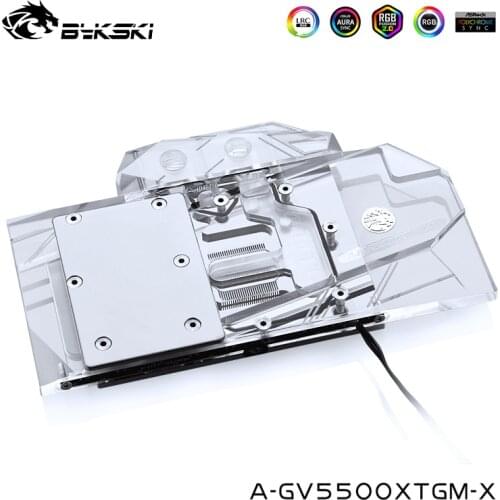 Bykski Watercooler Compatible AMD Gigabyte RX5500XT GAMING OC 8G Graphics Card Full Cover Water Block,5V/12V A-GV5500XTGM-X