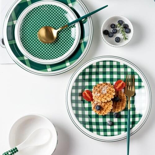 Household creative ceramic tableware Nordic lovely girl high value dessert dinner plates serving breakfast tray