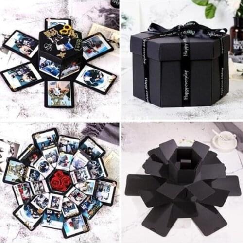 Lovely Love Memory Diy Photo Album Surprise Explosion Couple Box for Anniversary Valentines Day Gift Box Scrapbook Xmas Gifts