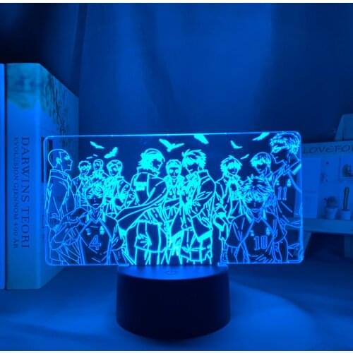 Haikyuu Karasuno Team Led Night Light Lamp for Bedroom Decor Nightlight Kids Child Birthday Gift Haikyu Karasuno Group 3d Lamp