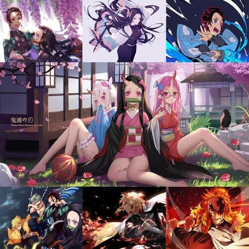 Artist Home Decoration Japanese Manga Demon Slayer Picture Canvas Wall Painting Teen Room Decoration Retro Poster Mural