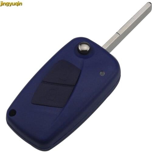 Jingyuqin 2 Buttons Car Key Shell Case for Fiat No Chip FOB ReplacementCar Accessories