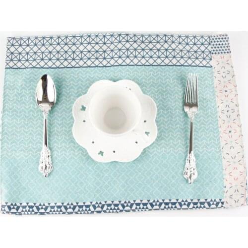 Print fabric cotton linen placemat heat insulation mat dining table mat kids table Napkin fabric country placemats