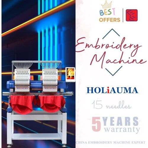 2 head 2019 newest type for cap, flat, t-shirt embroidery machine manufacture computerized embroidery machine price