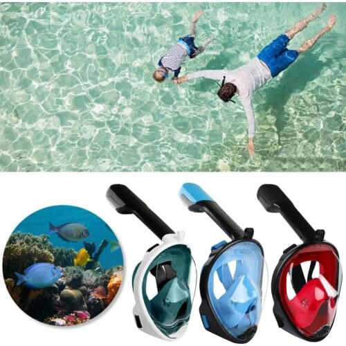 Full Face Scuba Adult kids Scuba Snorkeling Face Mask Underwater Diving Respirator Goggles Snorkeling Set Respiratory Masks Safe