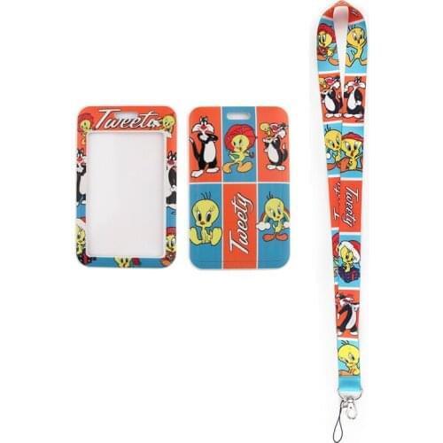 MD300 DMLSKY Cartoon Animals Card Holder ID Holder Bus Card Holder Staff Card With Lanyard