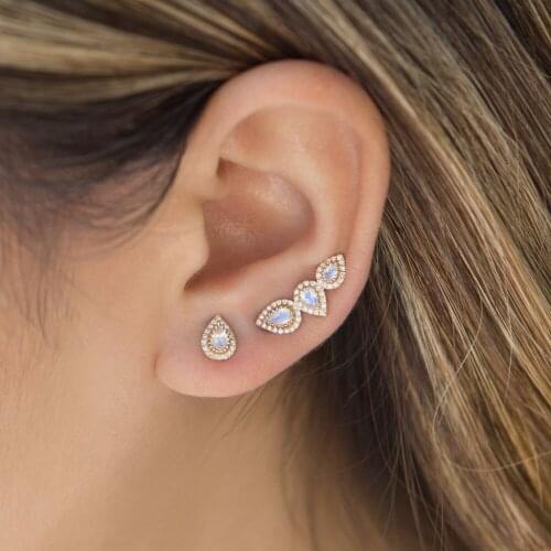 Fashion Water Drop Design Top Quality Earrings Cubic Zircon wedding Stud Earring for Women Boucle D'oreille Pendientes Mujer