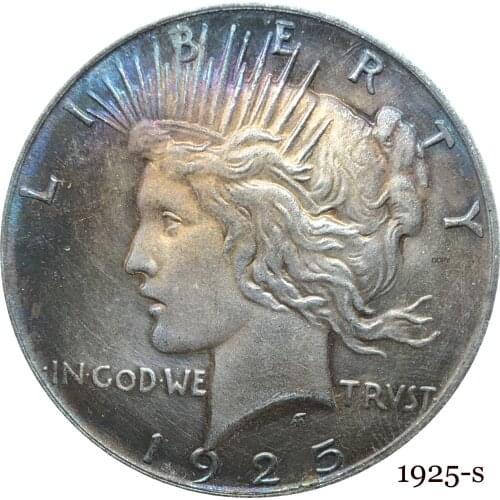 United States Of America 1925 S Liberty Coin In God We Trust 1 One Peace Dollar Cupronickel Silver Plated Copy Coins