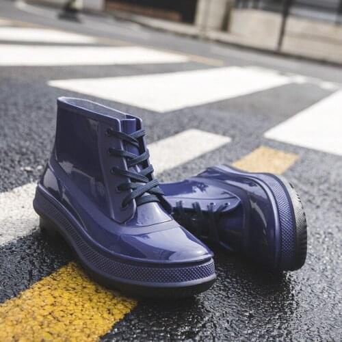 G67 Men Ankle Boots Rubber Shoes Rainday Rainboots New Pvc Rain Boots for Men High Top Black Shoes Waterproof Nice