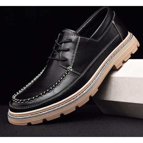 2021 Man Genuine Leather Shoes Rubber Sole New Spring Business Casual Loafers Man Leather Shoes