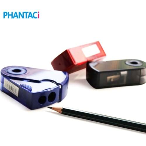 New Faber Castell Mini Sleeve Pencil Sharpener Double Hole with Container Blacklead & Color Pencils Students Stationery