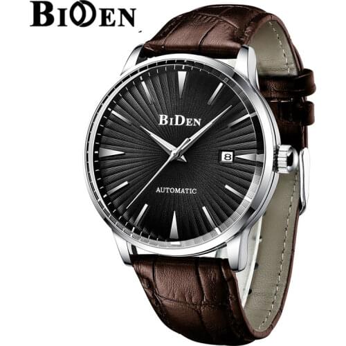 BIDEN New Luxury Men Mechanical Wristwatch Auto Date Automatic Self-wind Male Clock Waterproof Calendar Watches Mens Relogio