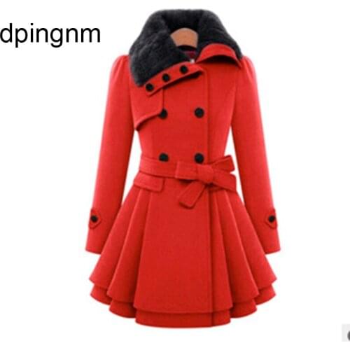 Womens Winter and Coats Single Elegant Warm Coat Women Woolen Coat 2018 Plus Size Women Coat