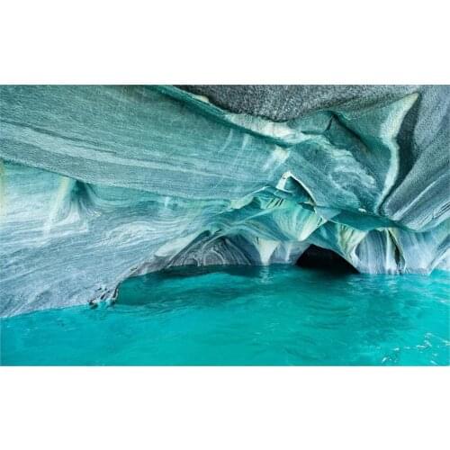 Landscape nature Chile lake rock erosion marble cathedral turquoise water cave 4' Size Home Decoration Canvas Poster Print