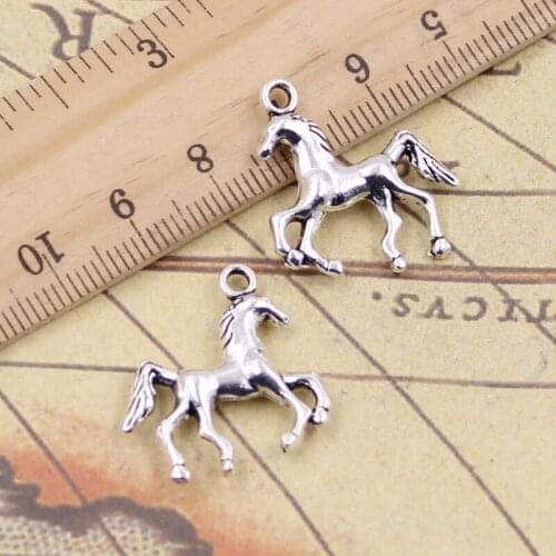 15pcs Charms Horse Steed 24x21mm Tibetan Silver Pendants Antique Jewelry Making DIY Handmade Craft For Bracelet Necklace