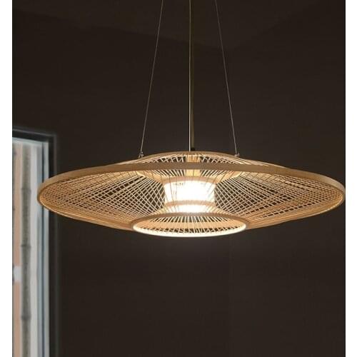 Chinese-style Bamboo Pendant Lights Living Room Modern Simple Restaurant Dining Room Kitchen Hanging Lamps Wood Light Fixtures