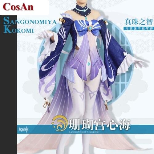 Hot Game Genshin Impact Sangonomiya Kokomi Cosplay Costume Gorgeous Dress Activity Party Role Play Clothing High-End Custom-Make