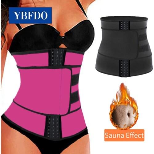 YBFDO Women Slimming Belt Waist Trainer Fitness Sauna Sweat Girdle Shapewear Modeling Strap Breasted Body Shaper