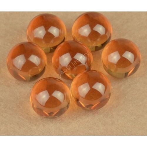 Sale 3~12mm 5A Champagne Color Synthetic Cubic Zirconia Stone No Hole Cabochon Round Beads Loose CZ Gems For DIY Decoration