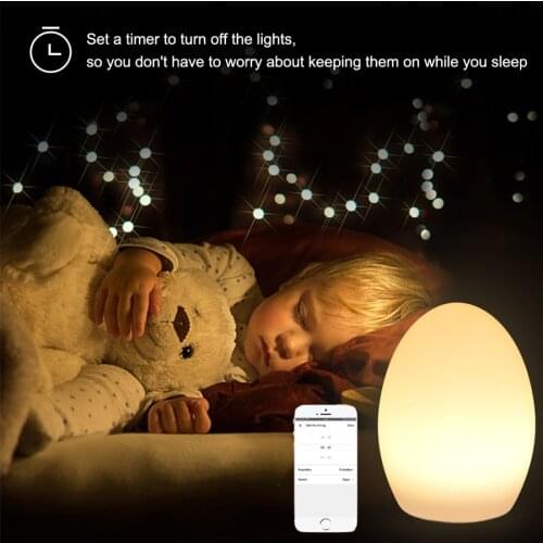 RGB IP65 Egg Night Light Alexa APP Google Home Control Led Table Lamp USB Timmer Colorful Desk Lamp for Living Room Babys Gift