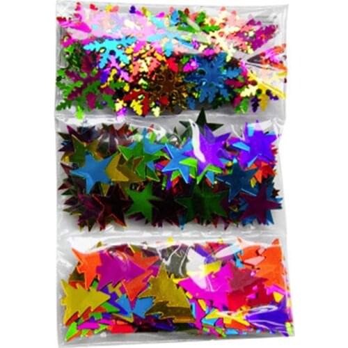 Mixed Colors Sequins Confetti Christmas Tree Paillette Star Snowflake Crafts Scrapbooking Ornaments DIY Sewing Xmas Decoration
